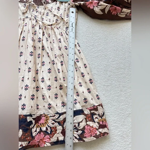 FARM RIO Ainika Maxi Floral Cream Open Yoke Mini Dress XXS - Picture 16 of 16